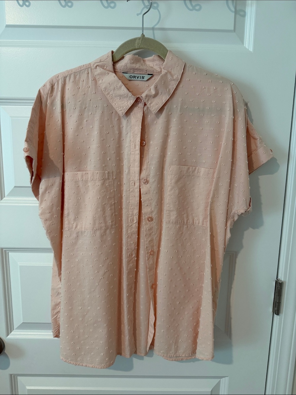 Orvis Soft Peach Short Sleeve Button-Down Shirt